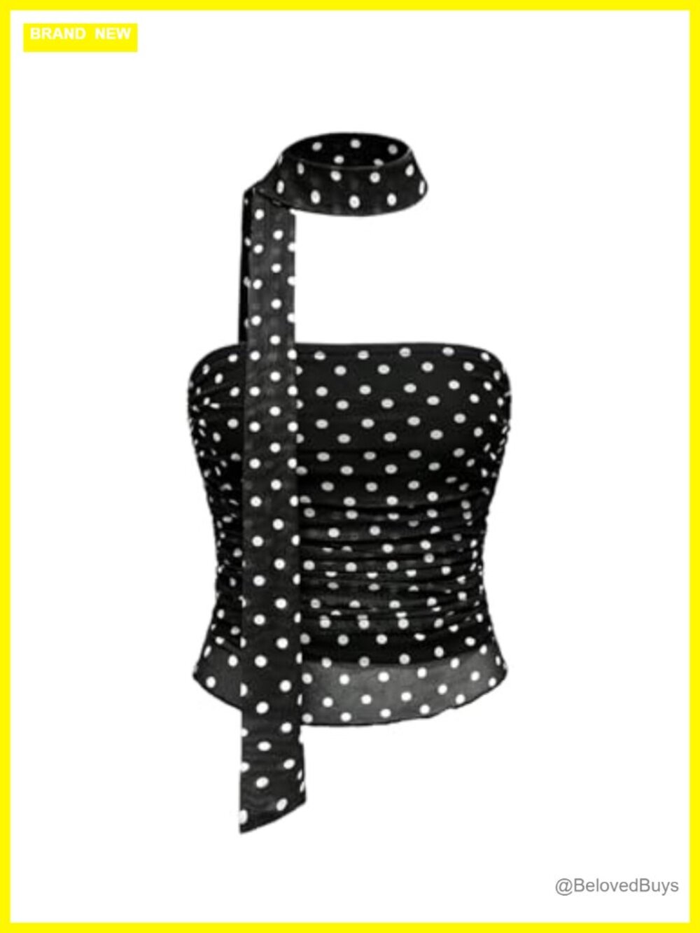Women's Polka Dots Mesh Tube Top Sleeveless Scarf Top Y2K Slim Fit